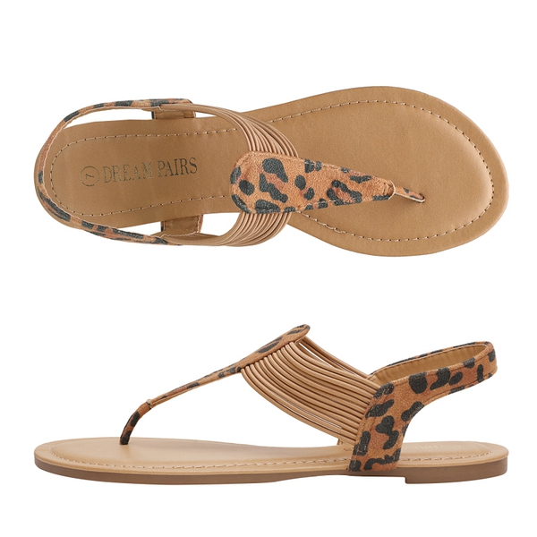 Elastic Gladiator Flat Sandals - LEOPARD - 2